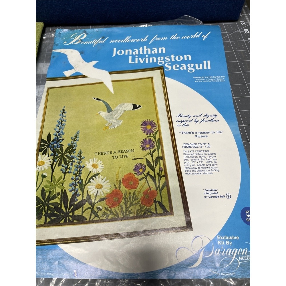 Paragon Needlecraft Crewel Stitchery There's A Reason Picture 16x20 885 NOS